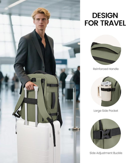 Travel Backpack for Women Men with Garment Bag, 40L Carry on Backpack as TSA Personal Item Flight Approved, Luggage Daypack Fits 17.3" Laptop, Overnight Business Weekender Travel Essential