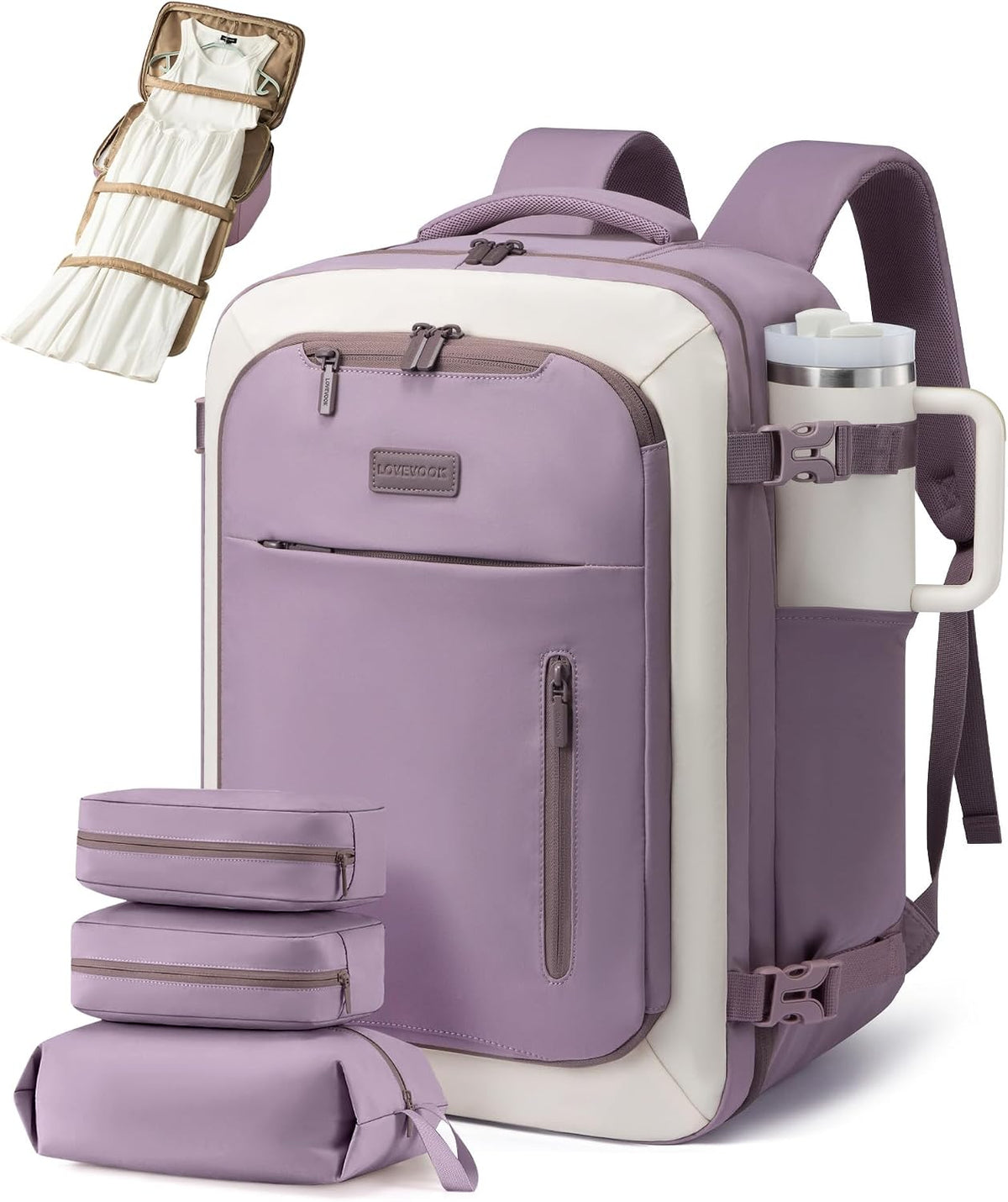Travel Backpack for Women Men with Garment Bag, 40L Carry on Backpack as TSA Personal Item Flight Approved, Luggage Daypack Fits 17.3" Laptop, Overnight Business Weekender Travel Essential