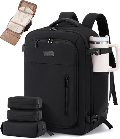 Travel Backpack for Women Men with Garment Bag, 40L Carry on Backpack as TSA Personal Item Flight Approved, Luggage Daypack Fits 17.3" Laptop, Overnight Business Weekender Travel Essential