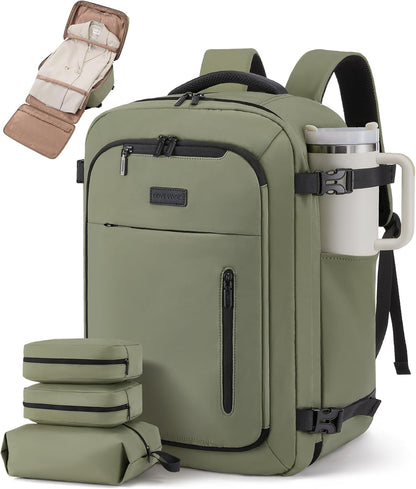 Travel Backpack for Women Men with Garment Bag, 40L Carry on Backpack as TSA Personal Item Flight Approved, Luggage Daypack Fits 17.3" Laptop, Overnight Business Weekender Travel Essential