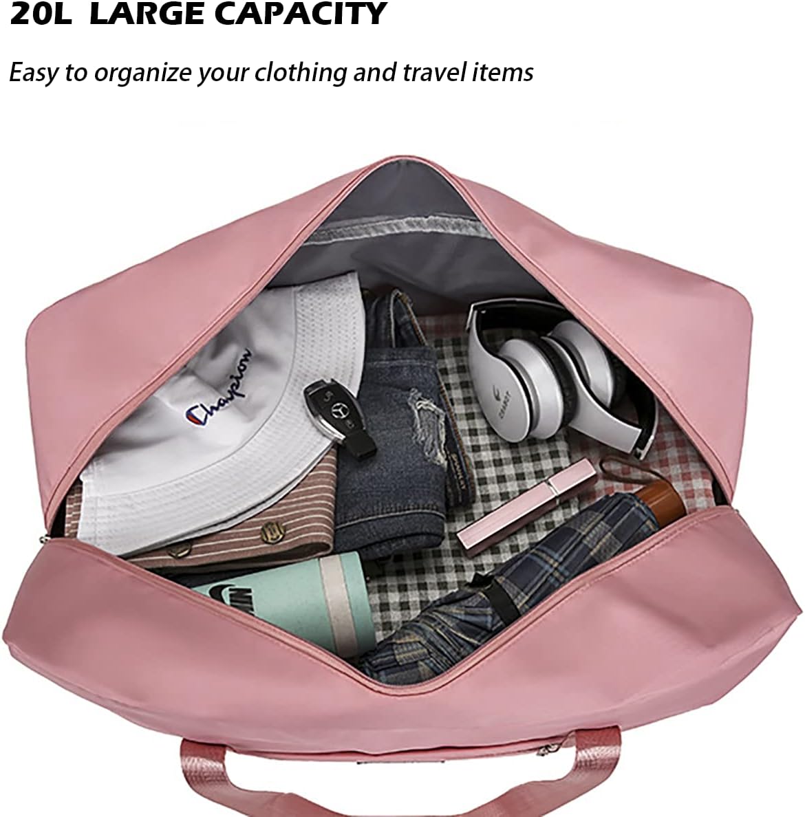 Travel Duffel Bag, for Spirit Airlines Personal Item Bag 18x14x8 Frontier Airlines Carry on Luggage Bag, Weekender Bag for Women and Men (A-Violet Red)