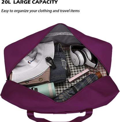 Travel Duffel Bag, for Spirit Airlines Personal Item Bag 18x14x8 Frontier Airlines Carry on Luggage Bag, Weekender Bag for Women and Men (A-Violet Red)