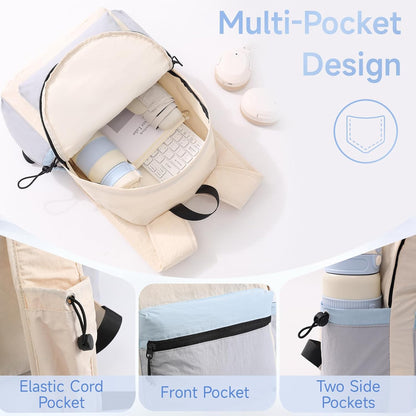 Hiking Backpack for Women Men 16L,Lightweight Foldable Backpack,Packable Hiking Daypack for Travel Camping Outdoor,Beige