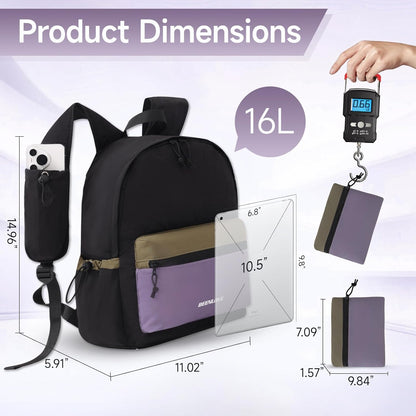 Hiking Backpack for Women Men 16L,Lightweight Foldable Backpack,Packable Hiking Daypack for Travel Camping Outdoor,Beige