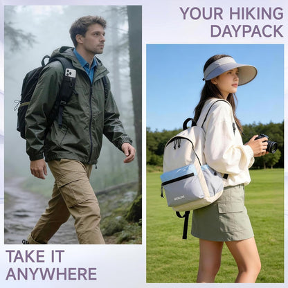 Hiking Backpack for Women Men 16L,Lightweight Foldable Backpack,Packable Hiking Daypack for Travel Camping Outdoor,Beige