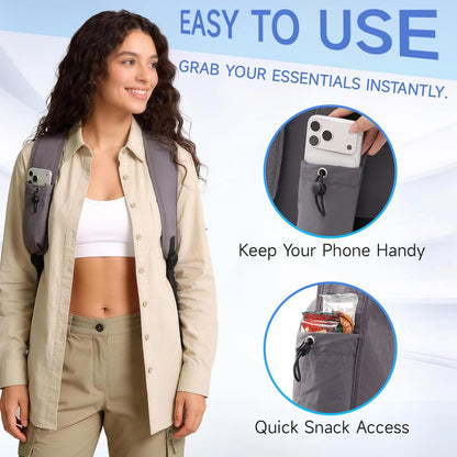Hiking Backpack for Women Men 16L,Lightweight Foldable Backpack,Packable Hiking Daypack for Travel Camping Outdoor,Beige