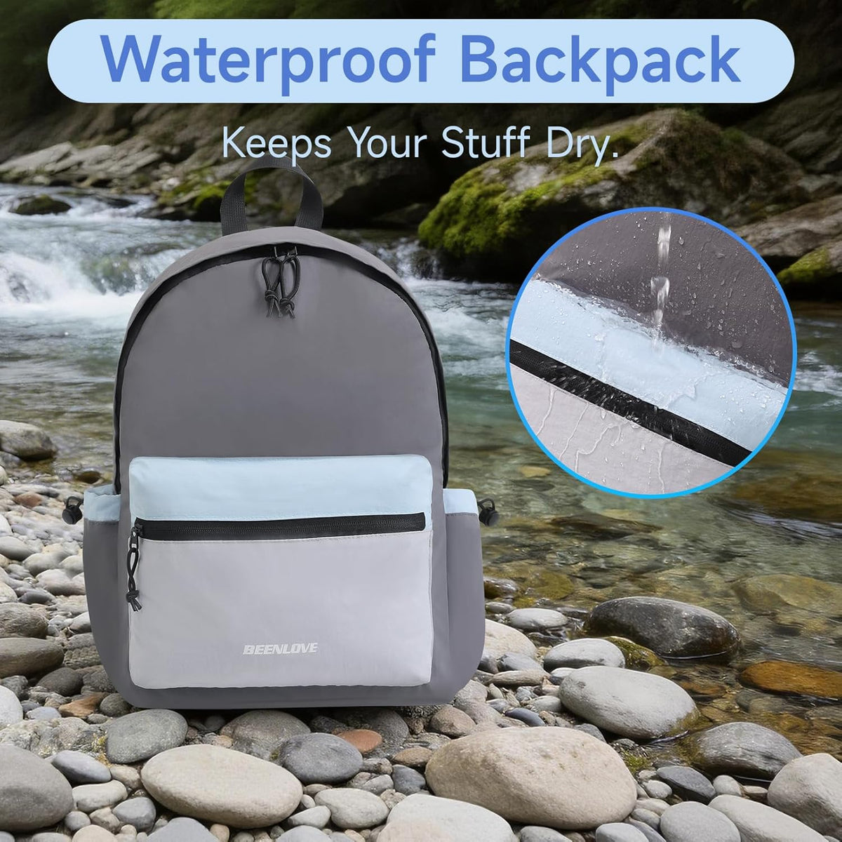 Hiking Backpack for Women Men 16L,Lightweight Foldable Backpack,Packable Hiking Daypack for Travel Camping Outdoor,Beige