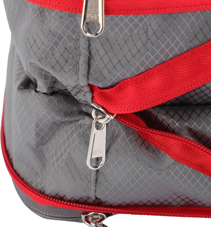 Compression Storage Bag, 9 Liters with Wet Dry Separation for Travel Suitcase Lightweight Nylon Packing Cube with Wet Dry Compartments for Clothes Shoes (GREY)