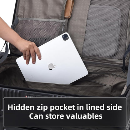 16 Inch Carry On Luggage with 2 Compartments for 14” & 15” Laptop, 16.14*8*17.12” Rolling Briefcase, Lightweight Hardshell ABS+PC Suitcase with Spinner Silent Wheels, for Business Trip, Dark Gray