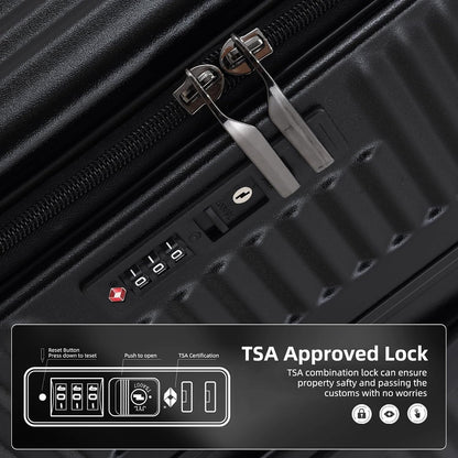16 Inch Carry On Luggage with 2 Compartments for 14” & 15” Laptop, 16.14*8*17.12” Rolling Briefcase, Lightweight Hardshell ABS+PC Suitcase with Spinner Silent Wheels, for Business Trip, Dark Gray