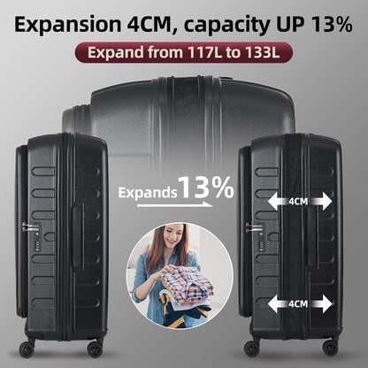 16 Inch Carry On Luggage with 2 Compartments for 14” & 15” Laptop, 16.14*8*17.12” Rolling Briefcase, Lightweight Hardshell ABS+PC Suitcase with Spinner Silent Wheels, for Business Trip, Dark Gray