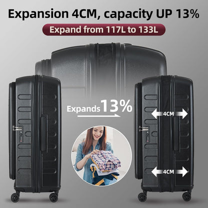 16 Inch Carry On Luggage with 2 Compartments for 14” & 15” Laptop, 16.14*8*17.12” Rolling Briefcase, Lightweight Hardshell ABS+PC Suitcase with Spinner Silent Wheels, for Business Trip, Dark Gray