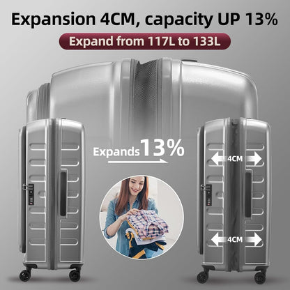 16 Inch Carry On Luggage with 2 Compartments for 14” & 15” Laptop, 16.14*8*17.12” Rolling Briefcase, Lightweight Hardshell ABS+PC Suitcase with Spinner Silent Wheels, for Business Trip, Dark Gray