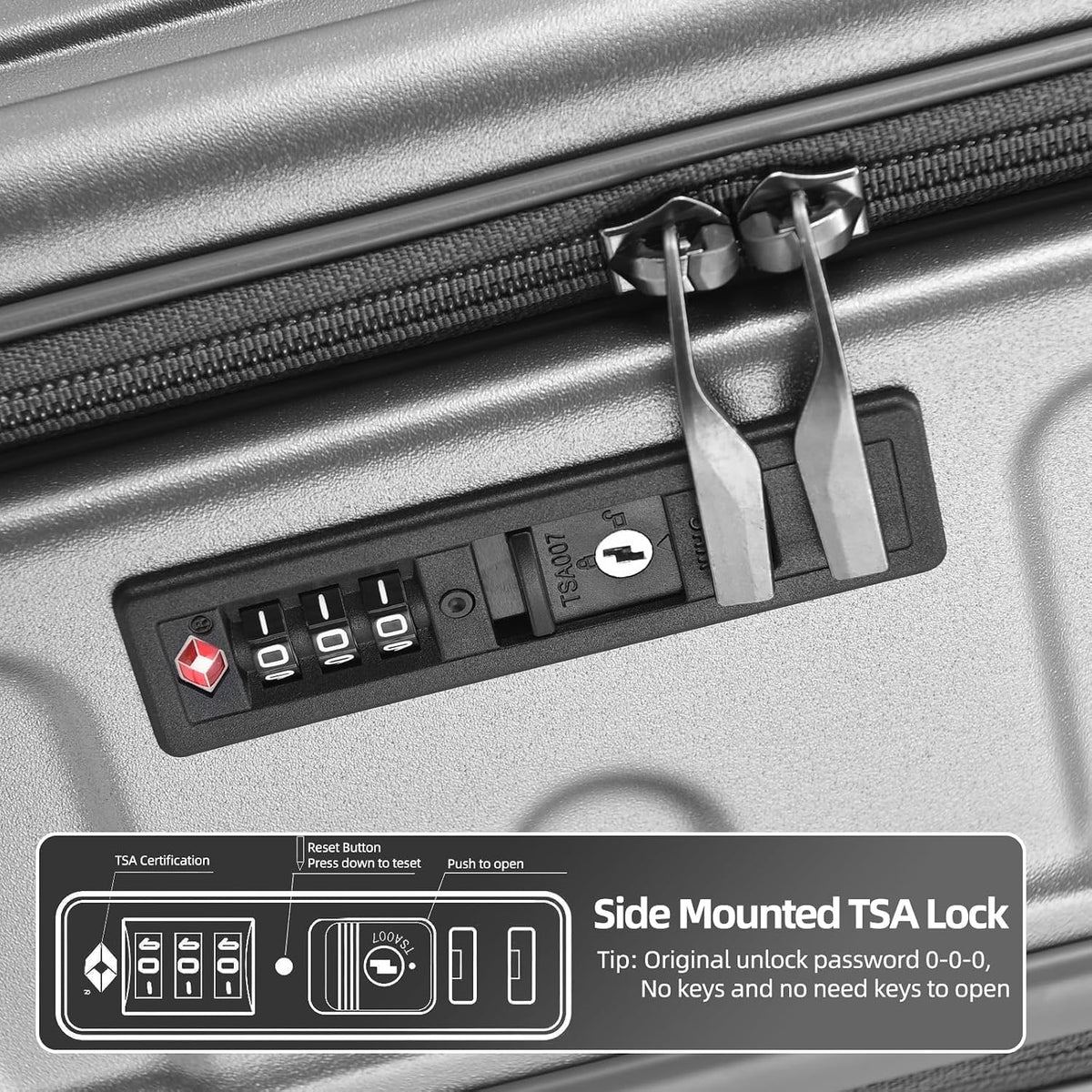 16 Inch Carry On Luggage with 2 Compartments for 14” & 15” Laptop, 16.14*8*17.12” Rolling Briefcase, Lightweight Hardshell ABS+PC Suitcase with Spinner Silent Wheels, for Business Trip, Dark Gray