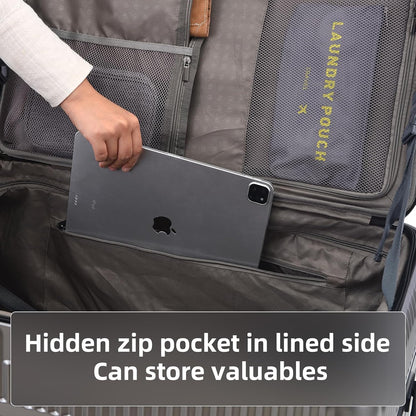 16 Inch Carry On Luggage with 2 Compartments for 14” & 15” Laptop, 16.14*8*17.12” Rolling Briefcase, Lightweight Hardshell ABS+PC Suitcase with Spinner Silent Wheels, for Business Trip, Dark Gray