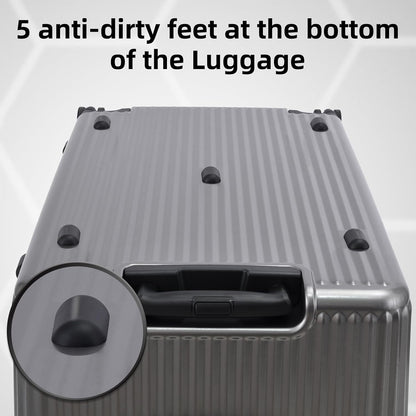 16 Inch Carry On Luggage with 2 Compartments for 14” & 15” Laptop, 16.14*8*17.12” Rolling Briefcase, Lightweight Hardshell ABS+PC Suitcase with Spinner Silent Wheels, for Business Trip, Dark Gray