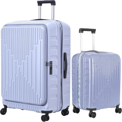 16 Inch Carry On Luggage with 2 Compartments for 14” & 15” Laptop, 16.14*8*17.12” Rolling Briefcase, Lightweight Hardshell ABS+PC Suitcase with Spinner Silent Wheels, for Business Trip, Dark Gray