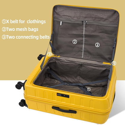 16 Inch Carry On Luggage with 2 Compartments for 14” & 15” Laptop, 16.14*8*17.12” Rolling Briefcase, Lightweight Hardshell ABS+PC Suitcase with Spinner Silent Wheels, for Business Trip, Dark Gray
