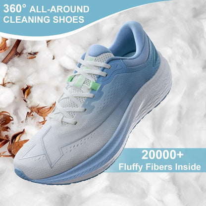 Shoe Washing Bag for Washing Machine,Fluffy Fibers Keep 360° Wrap-around Cleaning, Laundry Shoe Bag for Washer and Dryer,Invisible Zipper Side Opening Reusable Shoe Washing Bag for All Shoes
