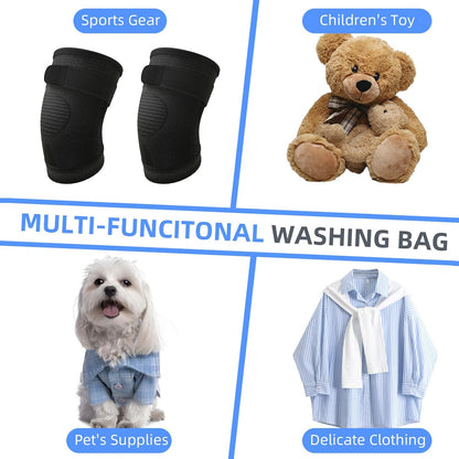 Shoe Washing Bag for Washing Machine,Fluffy Fibers Keep 360° Wrap-around Cleaning, Laundry Shoe Bag for Washer and Dryer,Invisible Zipper Side Opening Reusable Shoe Washing Bag for All Shoes