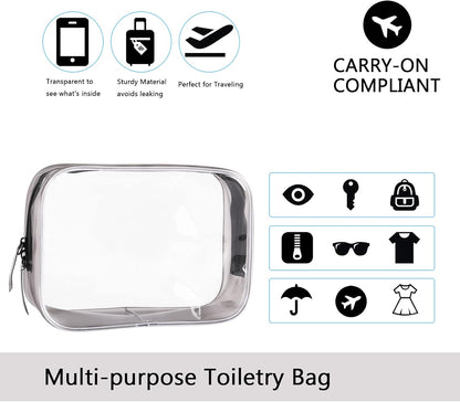 Clear Travel Bags for Toiletries, Lightweight Toiletry Bag, Multipurpose Transparent TSA Cosmetic Bag