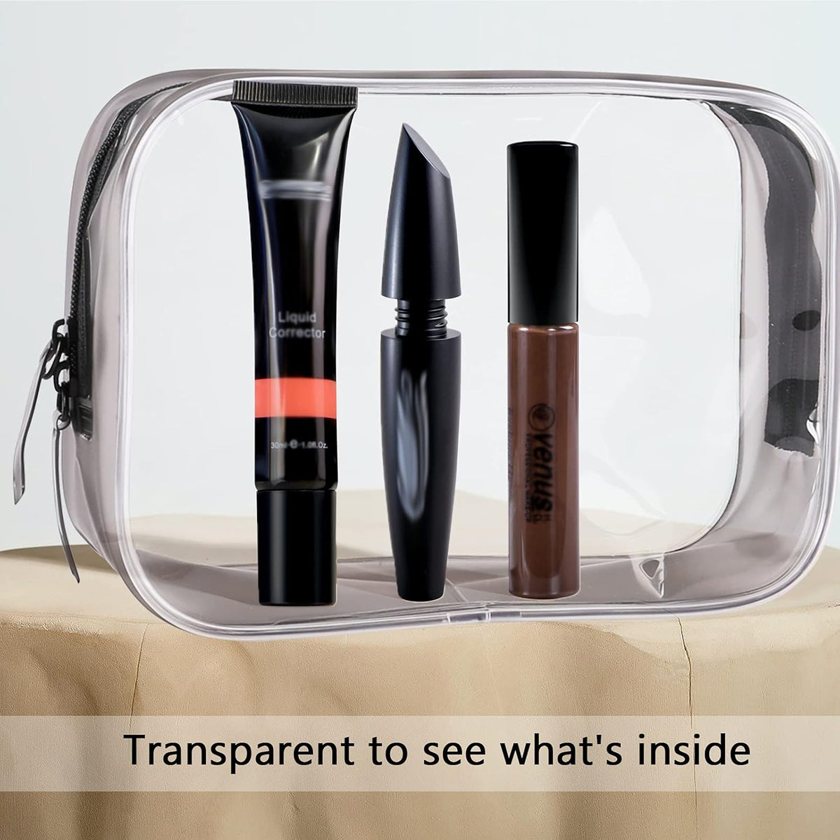 Clear Travel Bags for Toiletries, Lightweight Toiletry Bag, Multipurpose Transparent TSA Cosmetic Bag