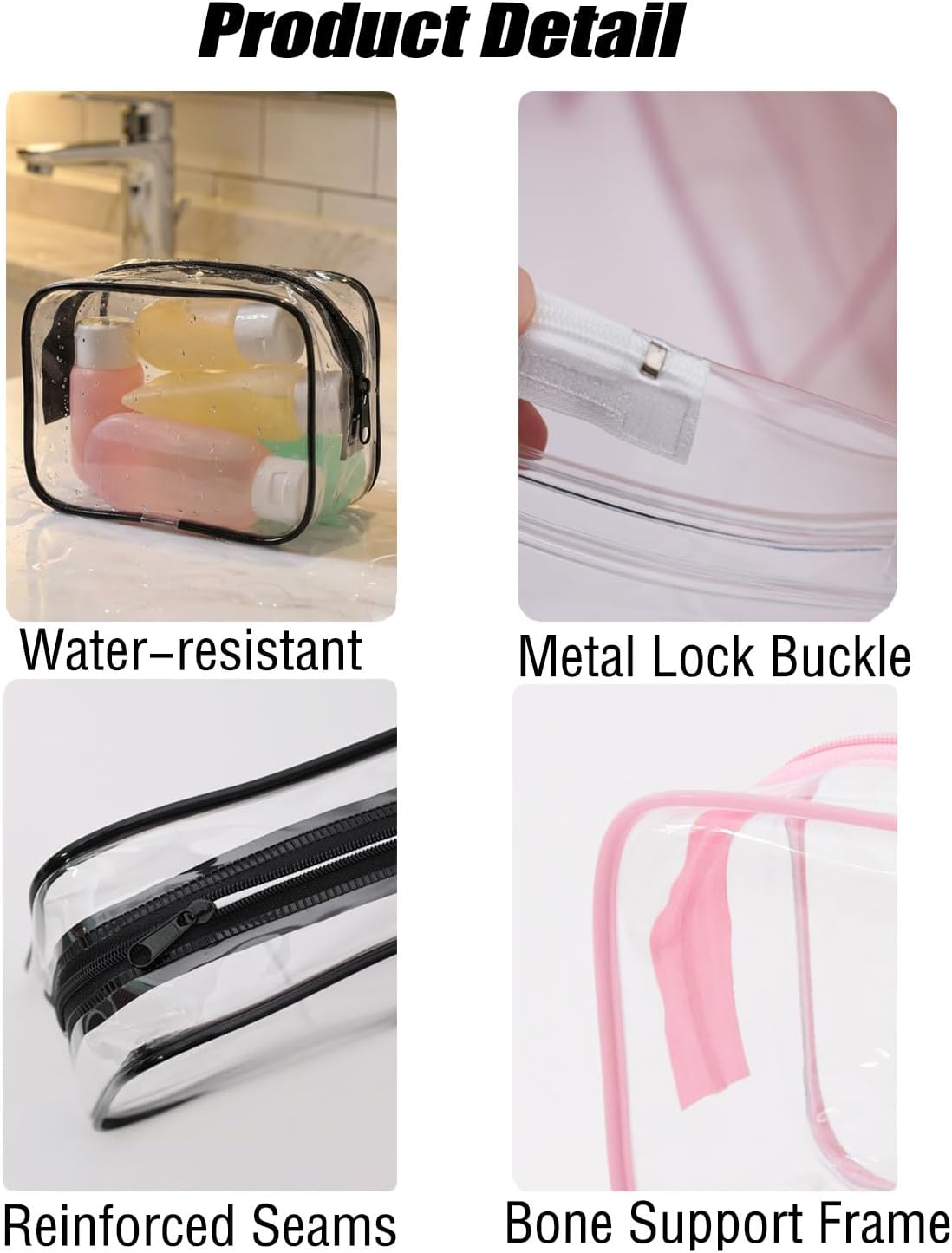 Clear Travel Bags for Toiletries, Lightweight Toiletry Bag, Multipurpose Transparent TSA Cosmetic Bag