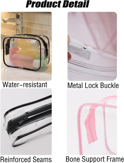 Clear Travel Bags for Toiletries, Lightweight Toiletry Bag, Multipurpose Transparent TSA Cosmetic Bag