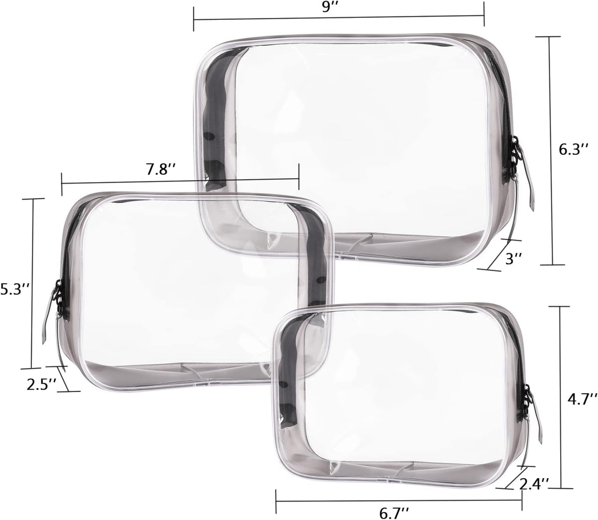 Clear Travel Bags for Toiletries, Lightweight Toiletry Bag, Multipurpose Transparent TSA Cosmetic Bag