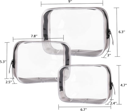 Clear Travel Bags for Toiletries, Lightweight Toiletry Bag, Multipurpose Transparent TSA Cosmetic Bag