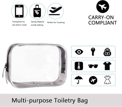 Clear Travel Bags for Toiletries, Lightweight Toiletry Bag, Multipurpose Transparent TSA Cosmetic Bag