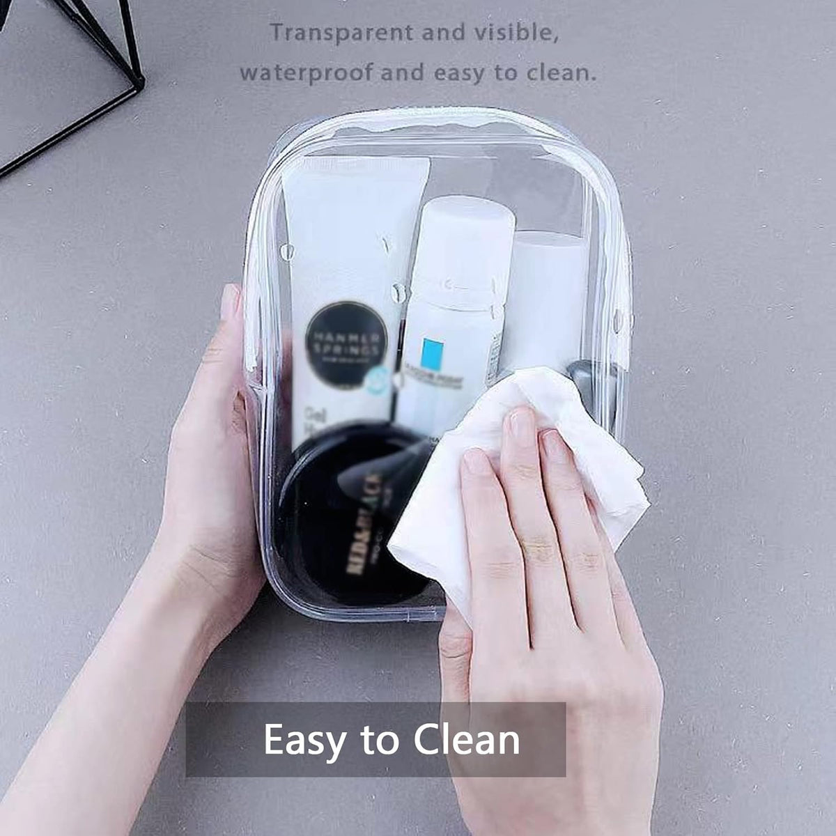 Clear Travel Bags for Toiletries, Lightweight Toiletry Bag, Multipurpose Transparent TSA Cosmetic Bag