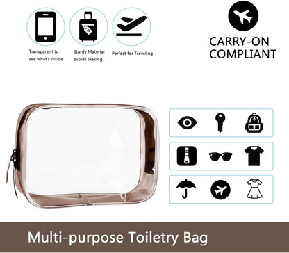 Clear Travel Bags for Toiletries, Lightweight Toiletry Bag, Multipurpose Transparent TSA Cosmetic Bag