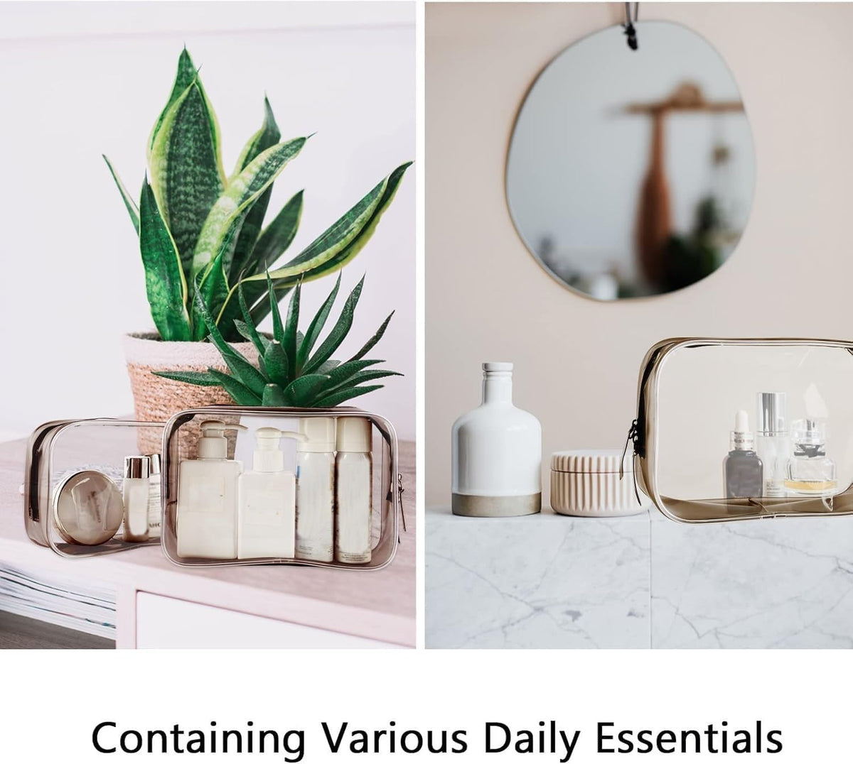 Clear Travel Bags for Toiletries, Lightweight Toiletry Bag, Multipurpose Transparent TSA Cosmetic Bag