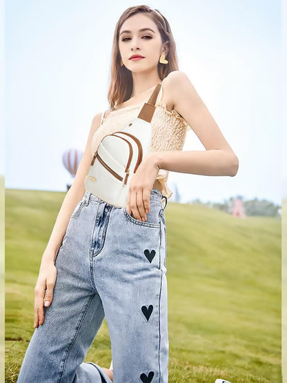 Small Sling Bag Casual Crossbody Sling Backpack for Women Men, Trendy Cross Body Daypack Backpack