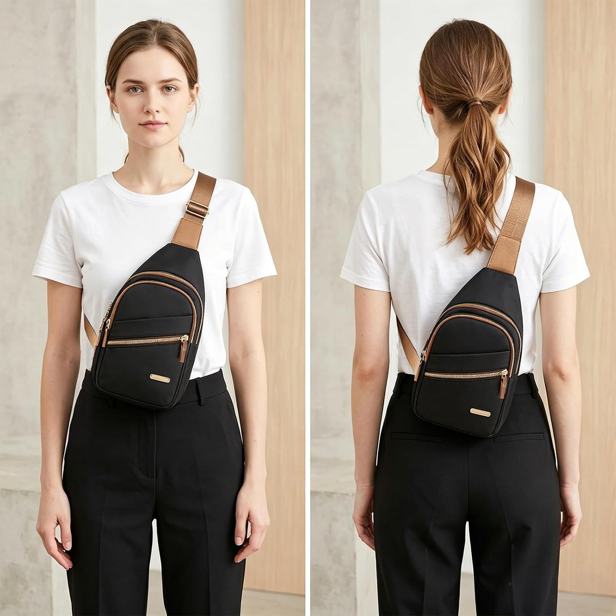 Small Sling Bag Casual Crossbody Sling Backpack for Women Men, Trendy Cross Body Daypack Backpack