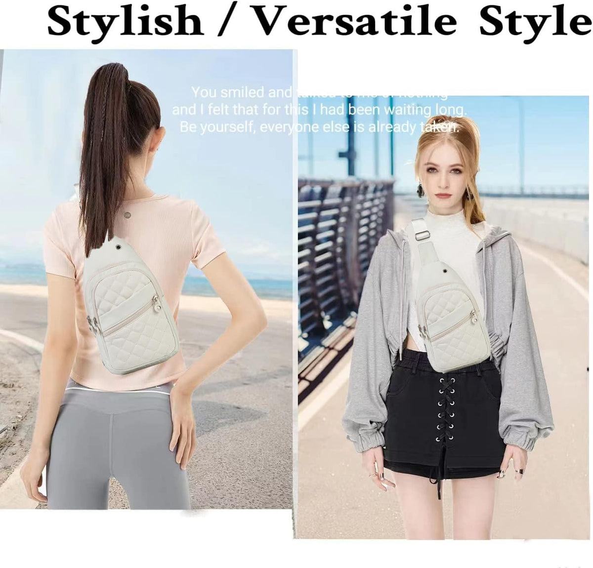 Small Sling Bag Casual Crossbody Sling Backpack for Women Men, Trendy Cross Body Daypack Backpack