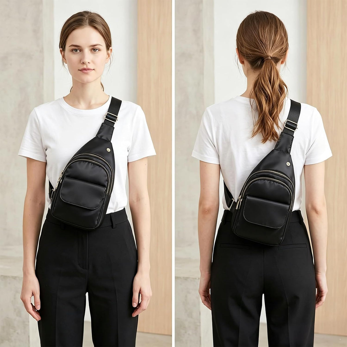 Small Sling Bag Casual Crossbody Sling Backpack for Women Men, Trendy Cross Body Daypack Backpack