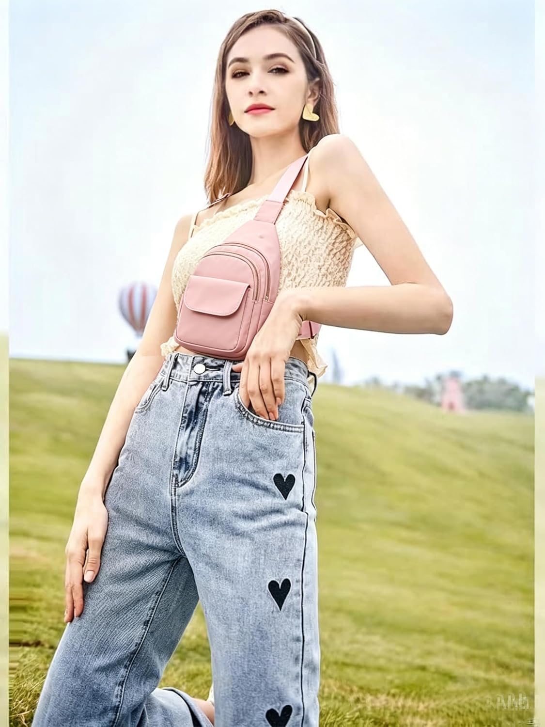 Small Sling Bag Casual Crossbody Sling Backpack for Women Men, Trendy Cross Body Daypack Backpack