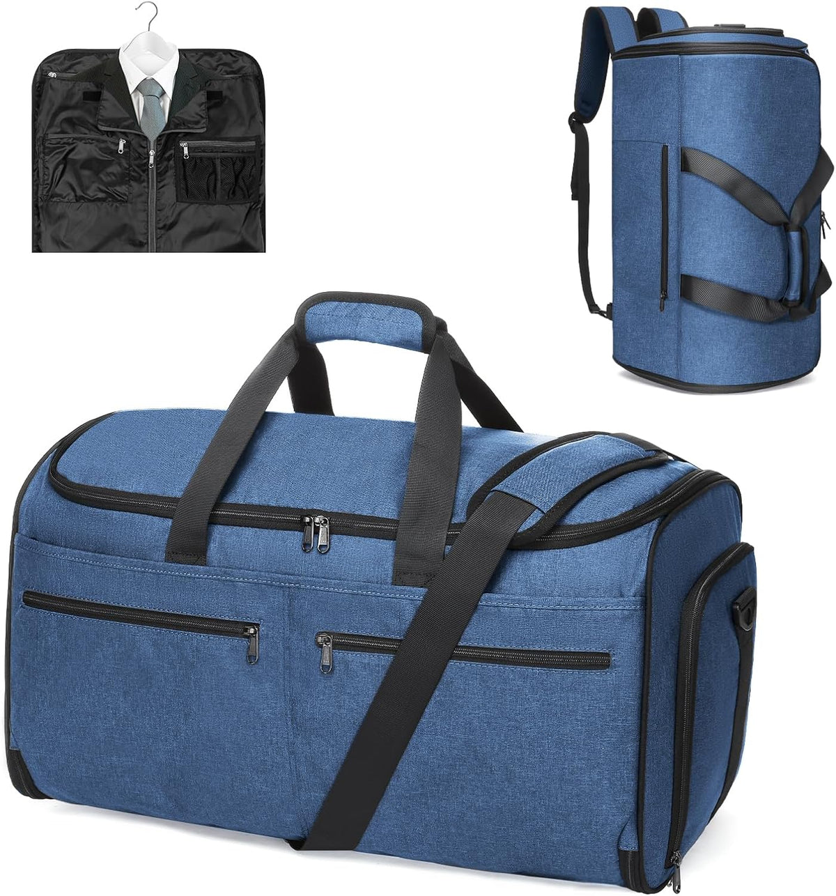 Garment Bags for Travel, Convertible Carry on Duffel Bag for Men Women, Backpack Straps, Shoe Compartment, 3 in 1 Hanging Dress Suit Bags for Men Women