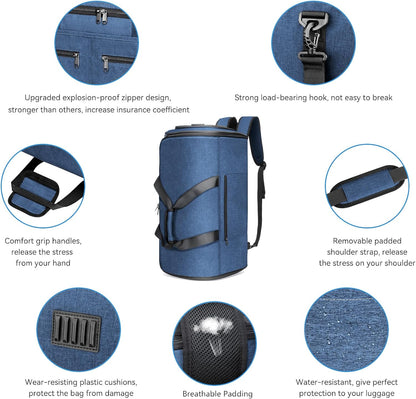 Garment Bags for Travel, Convertible Carry on Duffel Bag for Men Women, Backpack Straps, Shoe Compartment, 3 in 1 Hanging Dress Suit Bags for Men Women