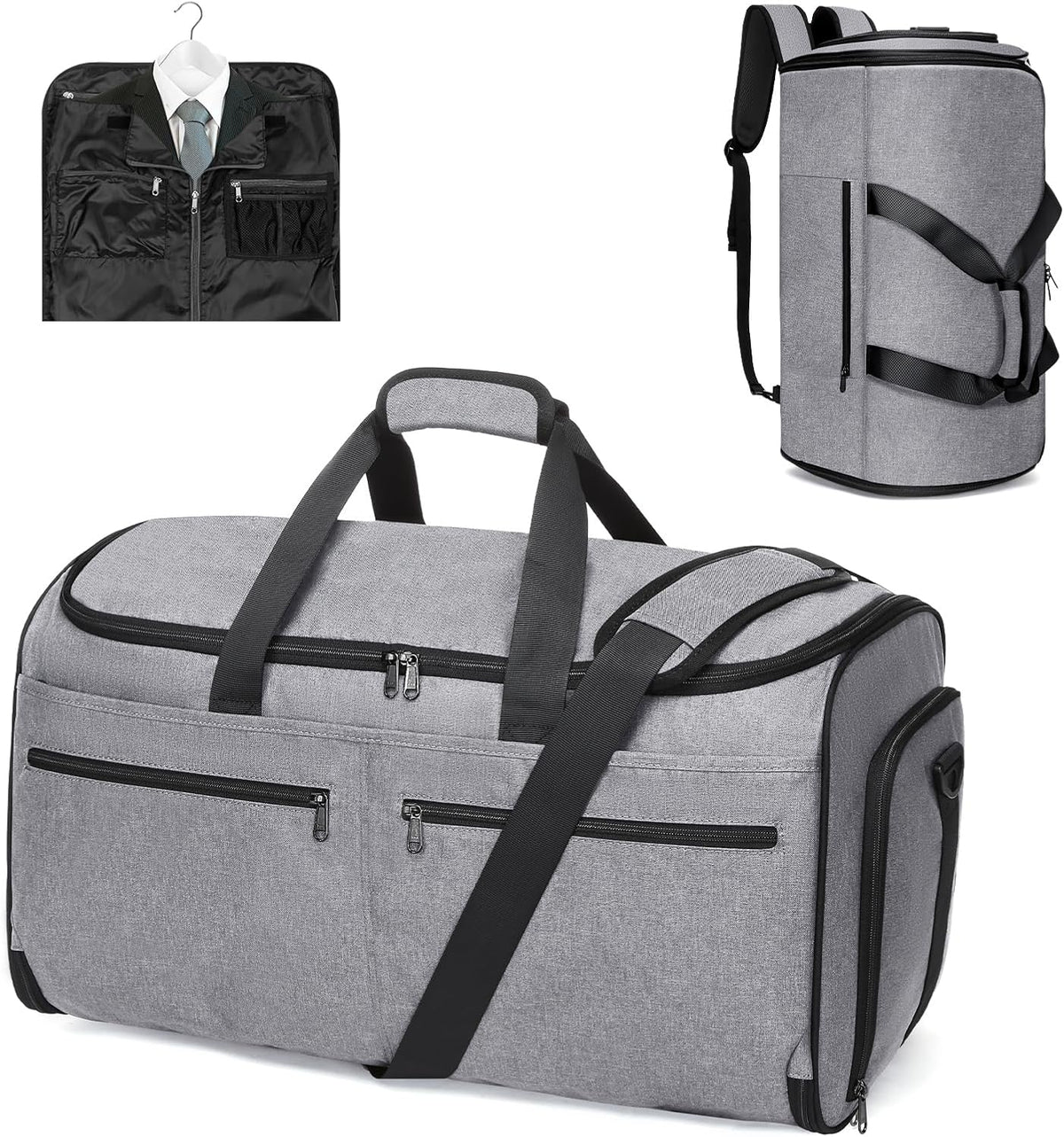 Garment Bags for Travel, Convertible Carry on Duffel Bag for Men Women, Backpack Straps, Shoe Compartment, 3 in 1 Hanging Dress Suit Bags for Men Women