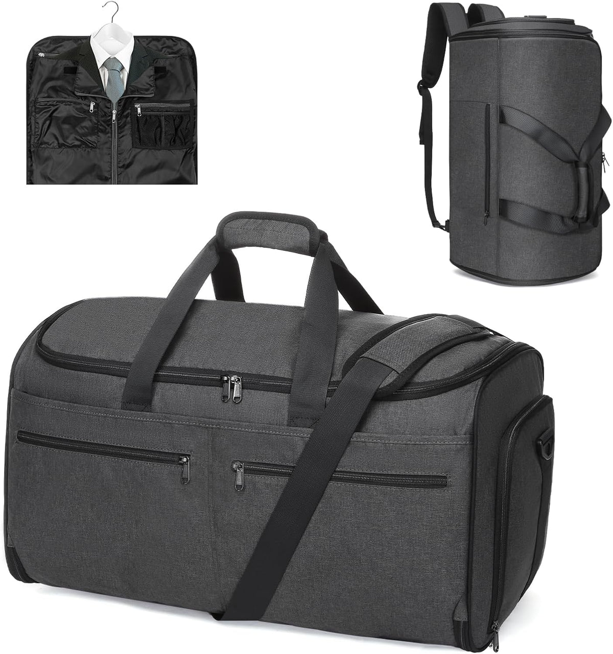 Garment Bags for Travel, Convertible Carry on Duffel Bag for Men Women, Backpack Straps, Shoe Compartment, 3 in 1 Hanging Dress Suit Bags for Men Women