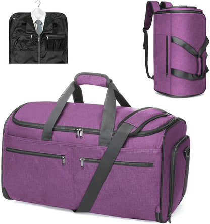 Garment Bags for Travel, Convertible Carry on Duffel Bag for Men Women, Backpack Straps, Shoe Compartment, 3 in 1 Hanging Dress Suit Bags for Men Women