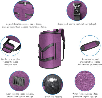 Garment Bags for Travel, Convertible Carry on Duffel Bag for Men Women, Backpack Straps, Shoe Compartment, 3 in 1 Hanging Dress Suit Bags for Men Women