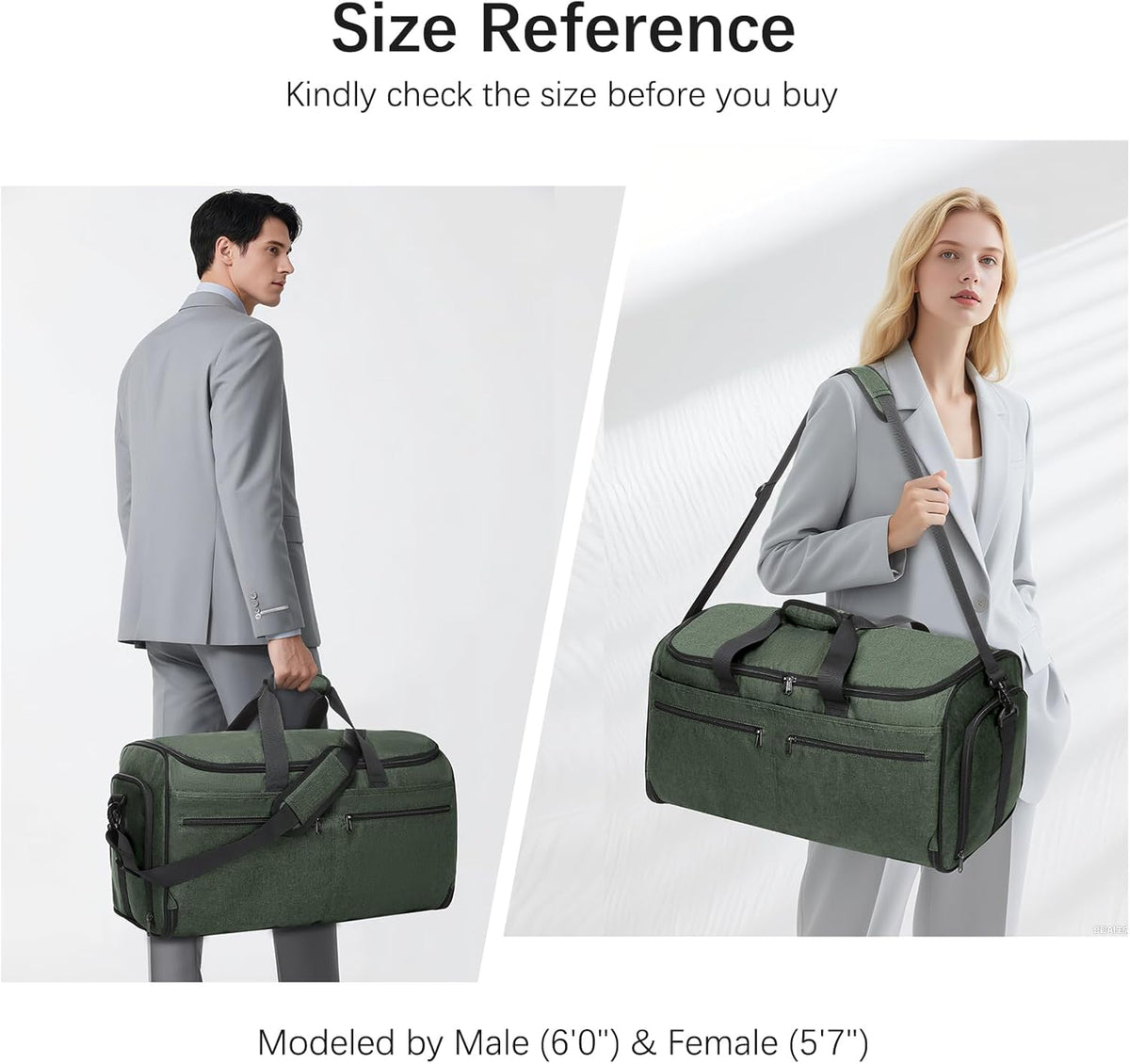 Garment Bags for Travel, Convertible Carry on Duffel Bag for Men Women, Backpack Straps, Shoe Compartment, 3 in 1 Hanging Dress Suit Bags for Men Women