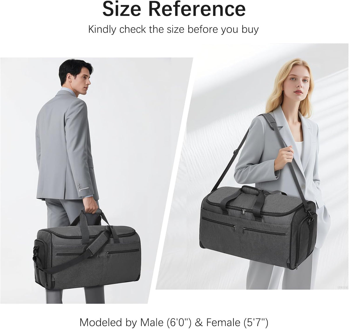 Garment Bags for Travel, Convertible Carry on Duffel Bag for Men Women, Backpack Straps, Shoe Compartment, 3 in 1 Hanging Dress Suit Bags for Men Women