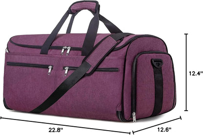 Garment Bags for Travel, Convertible Carry on Duffel Bag for Men Women, Backpack Straps, Shoe Compartment, 3 in 1 Hanging Dress Suit Bags for Men Women