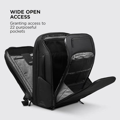 20L Travel Pack - Mens Travel Backpack - Expandable to 30L - Water Resistant Daypack - TSA-Ready - Lightweight Business Traveling Backpack for Men - 16" Laptop Compartment