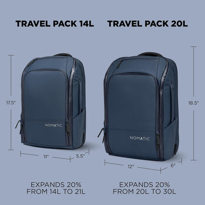 20L Travel Pack - Mens Travel Backpack - Expandable to 30L - Water Resistant Daypack - TSA-Ready - Lightweight Business Traveling Backpack for Men - 16" Laptop Compartment
